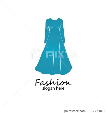 long dress long muslim dress arabic abaya.luxury women fashion.muslim clothes-vector stock 132724813