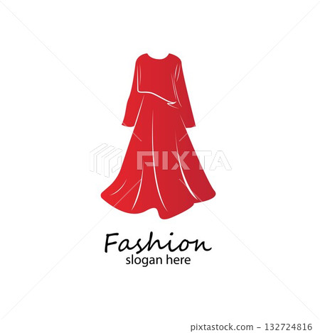 long dress long muslim dress arabic abaya.luxury women fashion.muslim clothes-vector stock 132724816