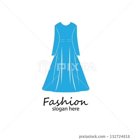 long dress long muslim dress arabic abaya.luxury women fashion.muslim clothes-vector stock 132724818