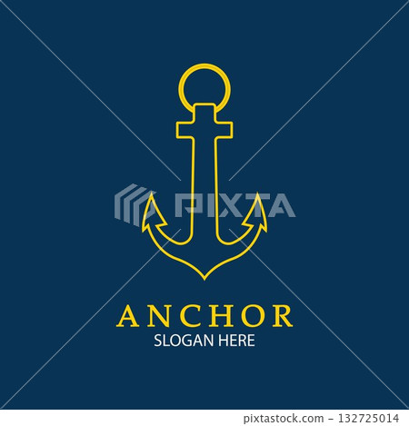 Anchor Logo Design Vector. Symbol of maritime icon or ocean business Anchor Logo Design Vector. Symbol of maritime icon or ocean business 132725014