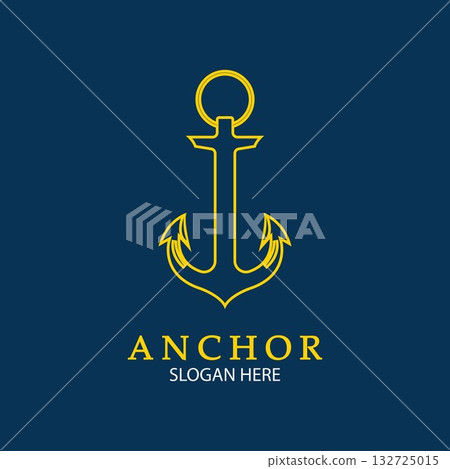 Anchor Logo Design Vector. Symbol of maritime icon or ocean business 132725015