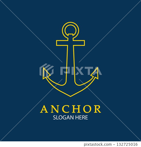 Anchor Logo Design Vector. Symbol of maritime icon or ocean business Anchor Logo Design Vector. Symbol of maritime icon or ocean business 132725016