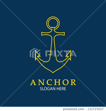 Anchor Logo Design Vector. Symbol of maritime icon or ocean business Anchor Logo Design Vector. Symbol of maritime icon or ocean business 132725017