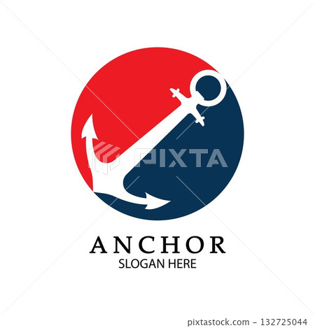 Anchor Logo Design Vector. Symbol of maritime icon or ocean business 132725044