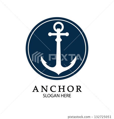Anchor Logo Design Vector. Symbol of maritime icon or ocean business 132725051