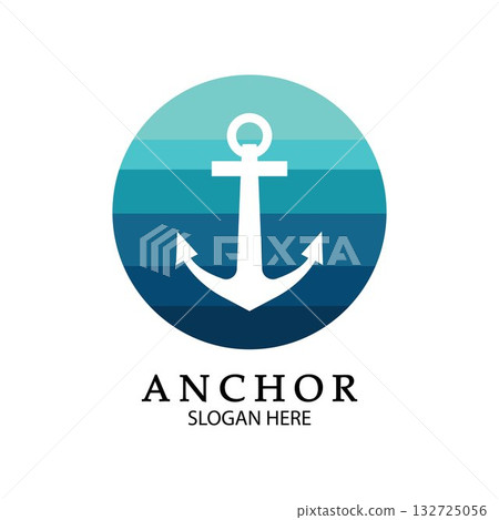 Anchor Logo Design Vector. Symbol of maritime icon or ocean business Anchor Logo Design Vector. Symbol of maritime icon or ocean business 132725056