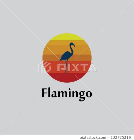 flamingo silhouette scene at sunset logo design vector flamingo silhouette scene at sunset logo design vector 132725219