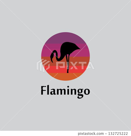 flamingo silhouette scene at sunset logo design vector flamingo silhouette scene at sunset logo design vector 132725222