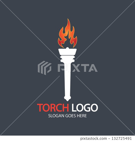 Torch vector icon illustration design template Torch vector icon illustration design template 132725491