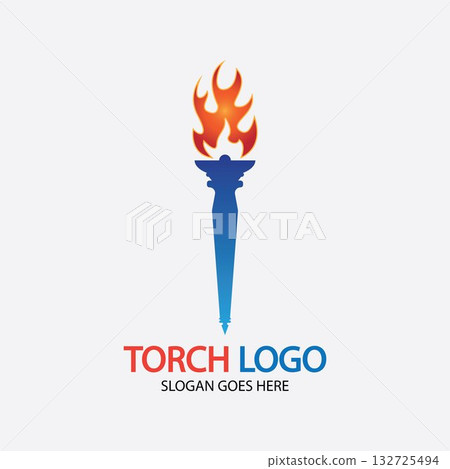 Torch vector icon illustration design template 132725494
