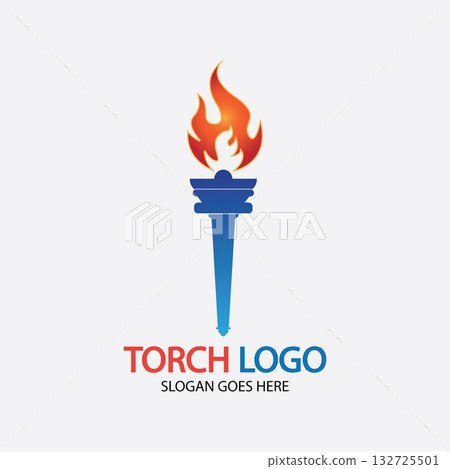 Torch vector icon illustration design template Torch vector icon illustration design template 132725501