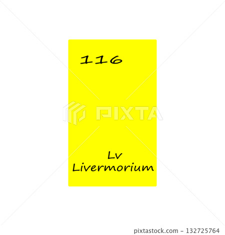 Livermorium element icon. One hundred sixteen number. Vector periodic table. Chemical symbol LV. Livermorium element icon. One hundred sixteen number. Vector periodic table. Chemical symbol LV. 132725764