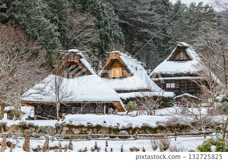 冬天的岐阜、飛驒村：舊富田、吉島、道上家族 132725825