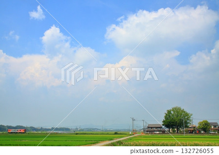 Summer sky and train Summer sky and train 132726055