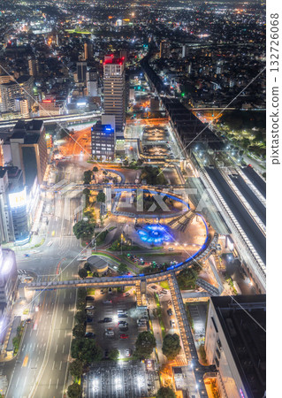 Gifu Prefecture: Night view of Gifu Station 132726068