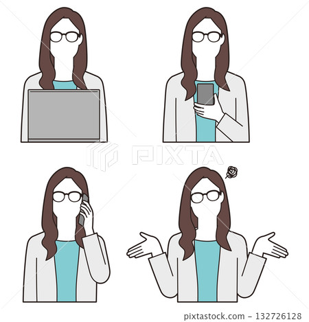 Female businessman wearing glasses② 132726128