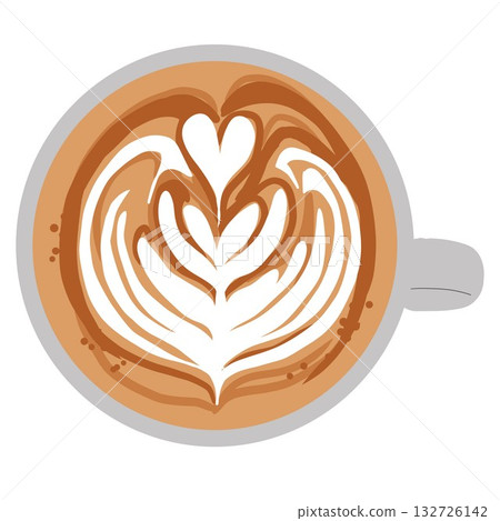 Latte art for cafe latte and cappuccino 132726142