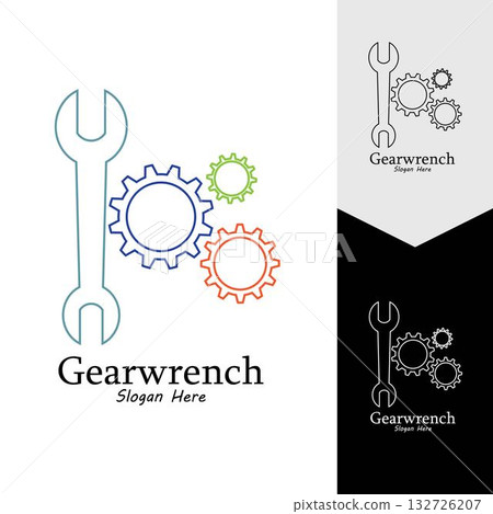 Gearwrench vector icon background template 132726207