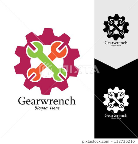 Gearwrench vector icon background template Gearwrench vector icon background template 132726210