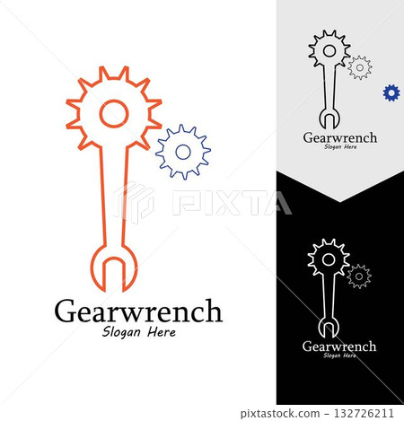 Gearwrench vector icon background template Gearwrench vector icon background template 132726211