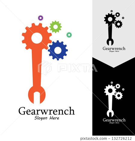 Gearwrench vector icon background template Gearwrench vector icon background template 132726212