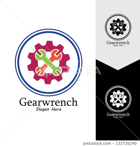 Gearwrench vector icon background template 132726240