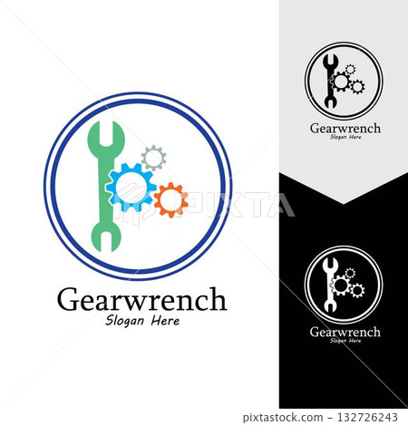 Gearwrench vector icon background template 132726243