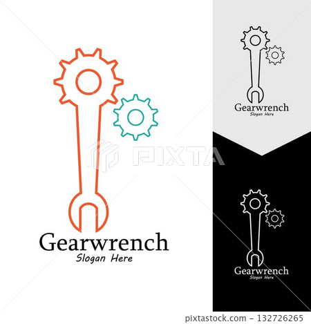 Gearwrench vector icon background template Gearwrench vector icon background template 132726265