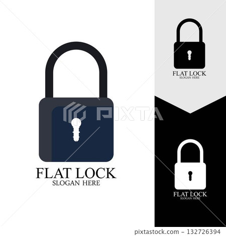 Flat lock icon vector background 132726394