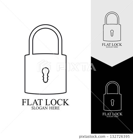 Flat lock icon vector background 132726395