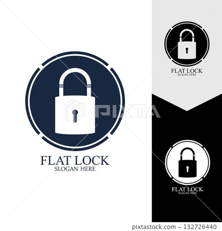Flat lock icon vector background 132726440