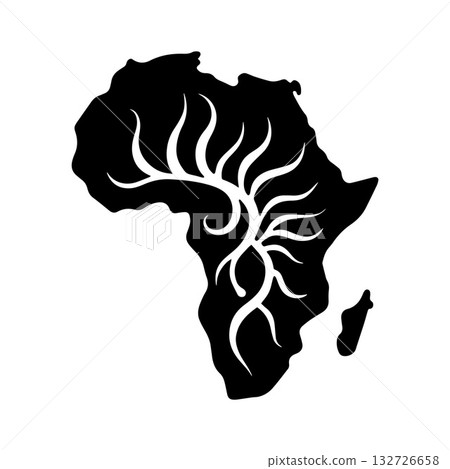 Cracked Earth Abstract Africa Logo Representing Roots Land and Sustainability Cracked Earth Abstract Africa Logo Representing Roots Land and Sustainability 132726658