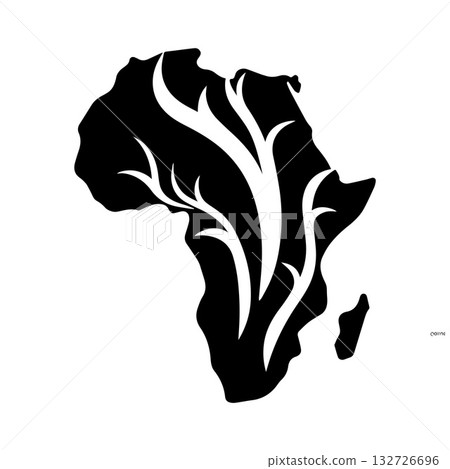 African Outline Logo with Heart Showing Compassion Unity Love and Humanity African Outline Logo with Heart Showing Compassion Unity Love and Humanity 132726696