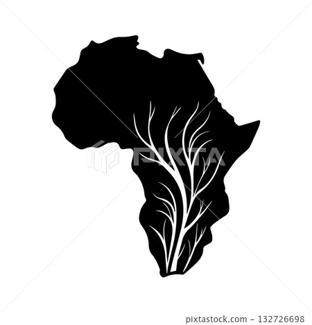 Jagged Polygon Abstract Africa Logo Showing Raw Strength and Wild Heritage Jagged Polygon Abstract Africa Logo Showing Raw Strength and Wild Heritage 132726698