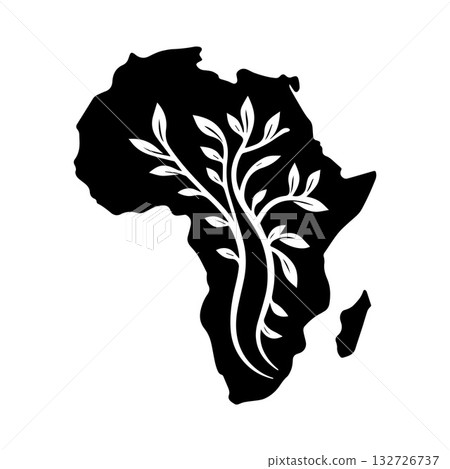 Broken Geometry African Continent Mark Showing Courage Through Hardship Broken Geometry African Continent Mark Showing Courage Through Hardship 132726737