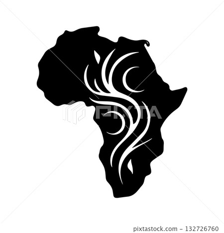 Modern Curved African Continent Shape Symbolizing Life and Connection 132726760
