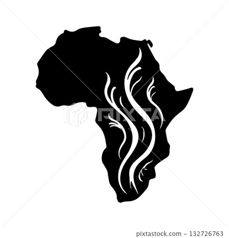 Futuristic Fragmented African Continent Logo with Bold Technology Influence Futuristic Fragmented African Continent Logo with Bold Technology Influence 132726763