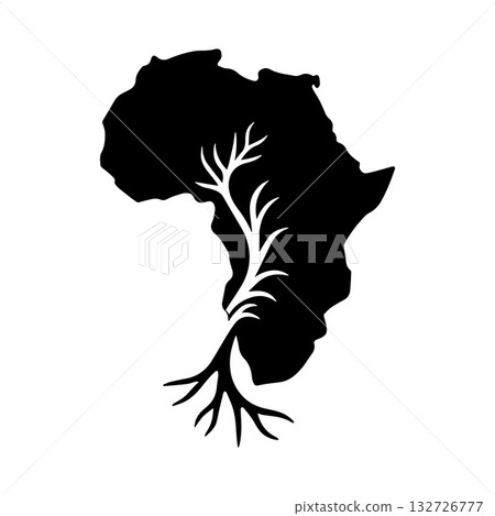 Futuristic Digital Africa Map Design with Sharp Geometric Precision Style 132726777