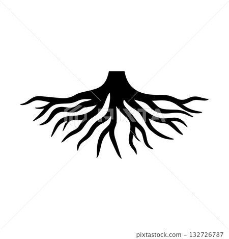 Horizontal organic line roots representing balance direction and life Horizontal organic line roots representing balance direction and life 132726787
