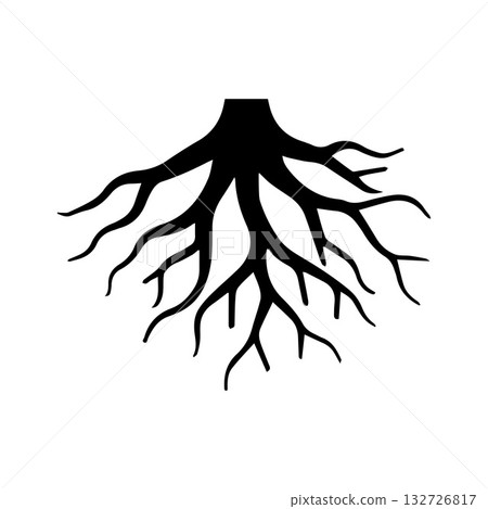 Artistic fibrous root line capturing organic imperfection and life 132726817