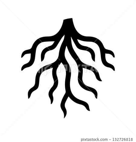Brush textured tree root illustrating rustic nature grounded essence 132726818