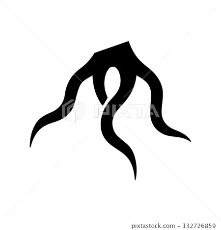 Sharp structural fibrous root symbolizing stability precision and design 132726859