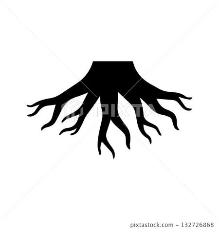 Curved root formation showing natural softness and subtle earth unity Curved root formation showing natural softness and subtle earth unity 132726868