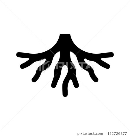 Elegant abstract fibrous tree root forming natural minimal symbol Elegant abstract fibrous tree root forming natural minimal symbol 132726877