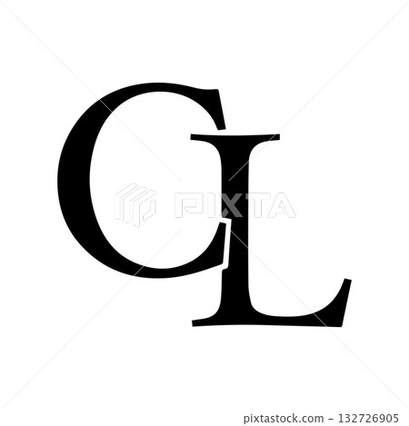 Elegant Flowing CL Symbol with Classic Luxury and Modern Simplicity 132726905