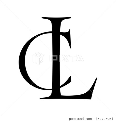 Negative Frame CL Monogram Logo Showing Creative Space and Modern Simplicity 132726961