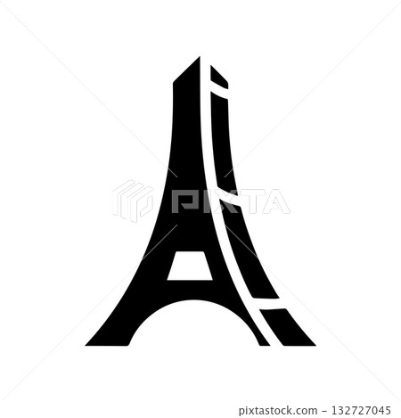 Minimal Black French Tower Symbol Reflecting Style, History, and Art Minimal Black French Tower Symbol Reflecting Style, History, and Art 132727045