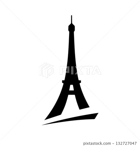 Black Tower Symbol Expressing Architectural Grace and French Simplicity Black Tower Symbol Expressing Architectural Grace and French Simplicity 132727047