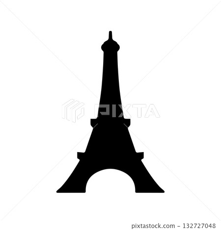 Elegant Minimalist Eiffel Tower Logo Representing Parisian Design Harmony Elegant Minimalist Eiffel Tower Logo Representing Parisian Design Harmony 132727048