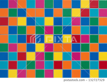 彩色瓷磚背景 132727329